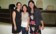 Diretora da FANUT, Profa. Terezinha da Rocha Ataíde; Coordenadora de Extensão, Leiko Asakura e a Coordenadora de Graduação, Glaucevane da Silva Guedes.