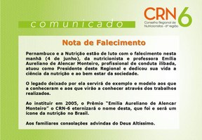 Nota de Falecimento - CRN-6